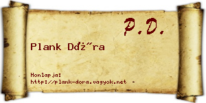Plank Dóra névjegykártya